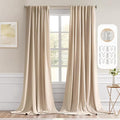MIULEE Back Tab Beige Curtains 96 Inch Long 2 Panels Set for Living Room Bedroom, Cream Rod Pocket/Pinch Pleated Light Blocking Thermal Insulated Room Darkening Floor to Ceiling Blackout Drapes