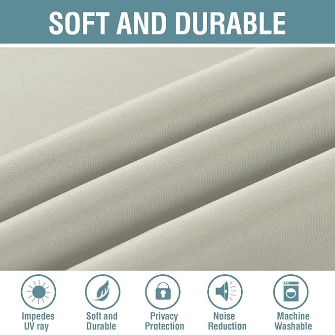 H.VERSAILTEX Blackout Curtain for Living Room Thermal Insulated Window Treatment Curtain Extra Long 108 inch Length Energy Saving Solid Grommet Blackout Drape, One Panel, Pale Oak, 52" W x 108" L