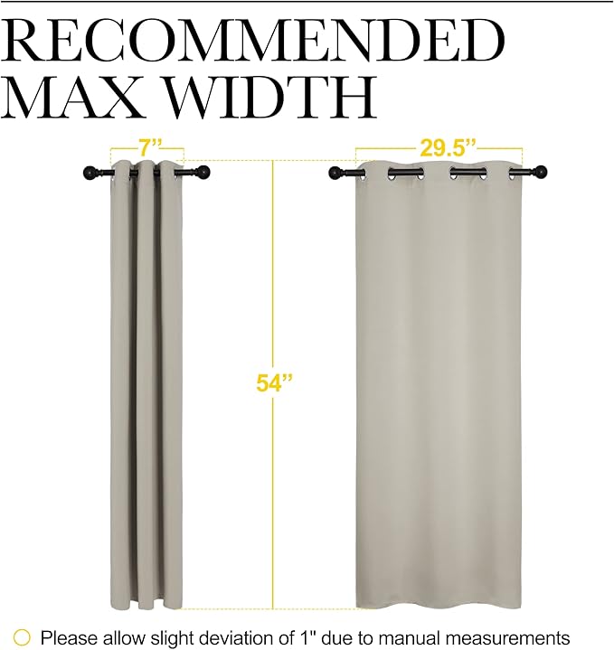NICETOWN Room Darkening Draperies Window Curtain Panels, Thermal Insulated Grommet Room Darkening Curtains for Bedroom (Natural, 2 Panels, W34 x L54 -inch)
