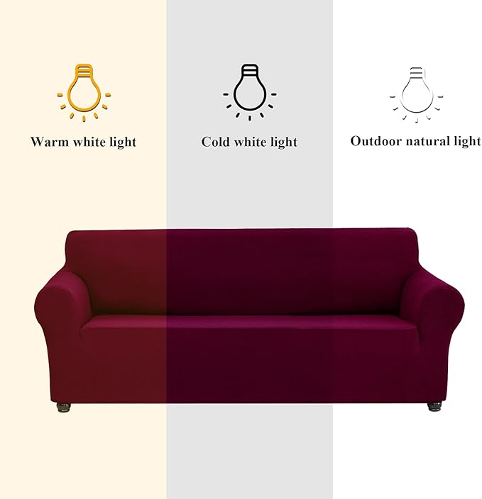 Joccun Stretch Chair Couch Cover,1-Piece Sofa Slipcover Spandex Jacquard Fabric Sofa Covers with Elastic Bottom,Washable Furniture Protector for Dogs,Cats,Kids(Armchair,Burgundy)
