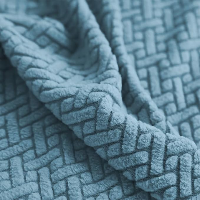Sofa Covers Couch Covers for Sofa Pet Friendly Couch Cushion Covers Universal Sofa Covers Washable Stretch Slipcovers for Sectional Sofa (Texture Sea Blue,Back Cover M)