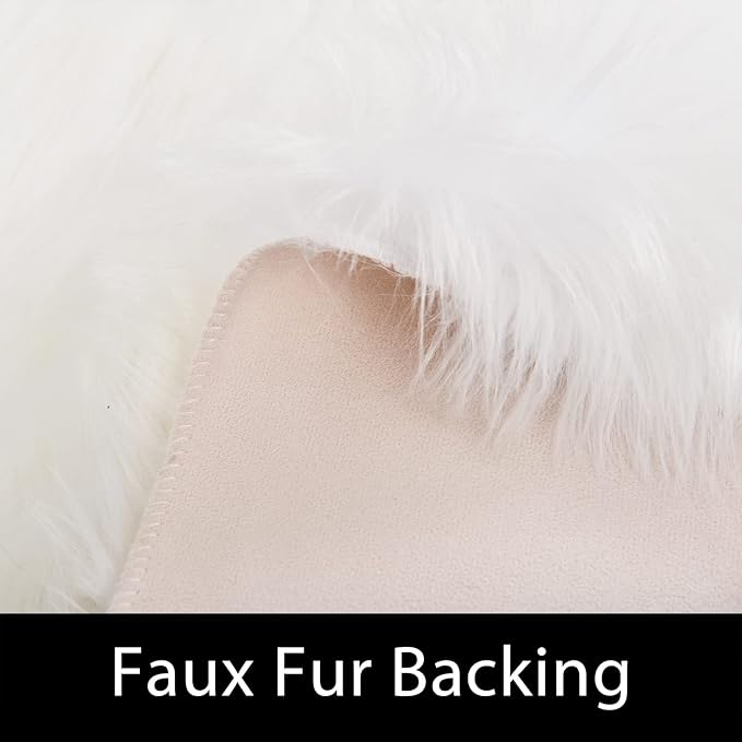 Latepis Area Rugs 6x9 Faux Fur Sheepskin Rug for Living Room, Fluffy Washable Rug for Bedroom, Playroom, Luxury Room Decor, Rectangle