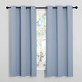 NICETOWN Vintage Blue Blackout Curtains 45 inches Length for Cafe, 2 Panels, 34" Wide, Thermal Insulated Decoration Drapes for Small Window