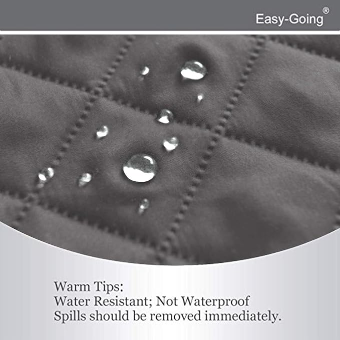 Easy-Going Reversible Loveseat Couch Cover for 2 Cushion Couch Sofa Cover for Dogs Water Resistant Furniture Protector with Foam Sticks Elastic Straps for Pet (Loveseat, Gray/Gray)