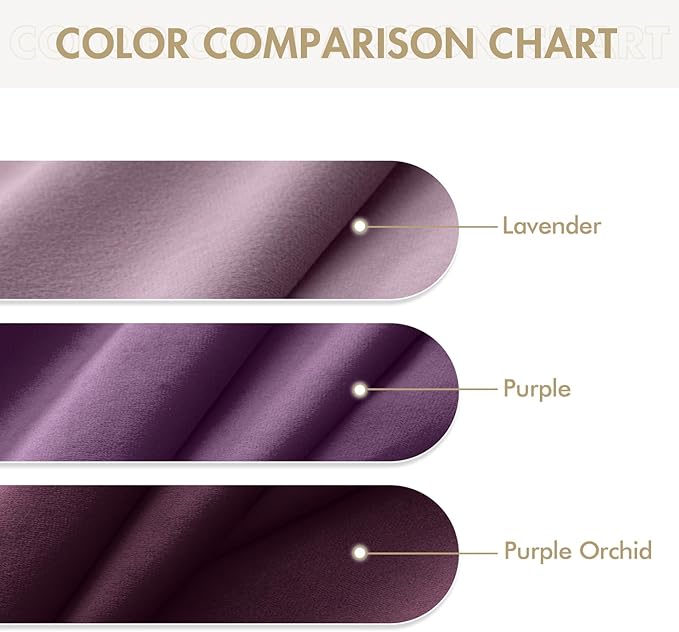 MIULEE Velvet Curtains Purple Orchid Elegant Grommet Thermal Insulated Soundproof Room Darkening Curtains/Drapes for Classical Living Room Bedroom Decor 52 x 108 Inch Set of 2