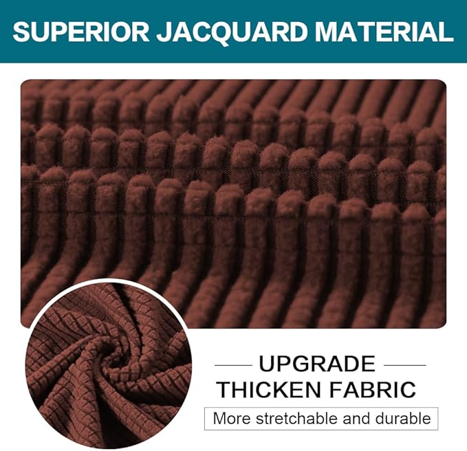 Turquoize 2 Piece Chair Covers Armchair Slipcovers for Living Room Armchair Sofa Cover with Individual Cushion Covers Feature Jacquard Fabric (Chair, Burnt Brick)