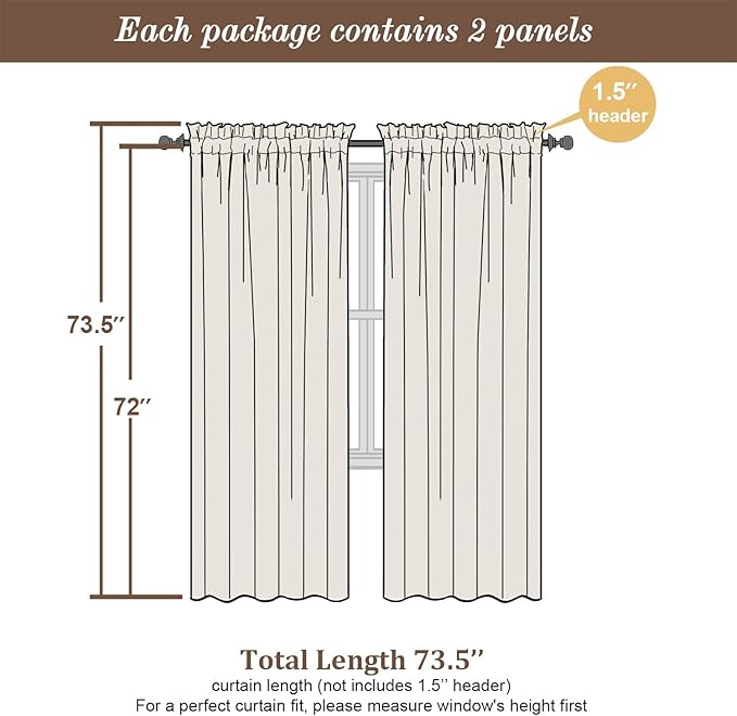Chyhomenyc Lemon Sheer Curtains 72 Inch Length 2 Panels, Light Filtering Soft Airy Rod Pocket Voile Window Curtain Drapes for French Door Bedroom Living Room, Each 42Wx72L