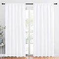 NICETOWN White Curtains, 50% Light Blocking Curtain Panels for Bedroom, Home Decoration Easy-Care Solid Rod Pocket Draperies/Drapes, Window Covering for Kitchen (2 Panels, 70 by 84, White)
