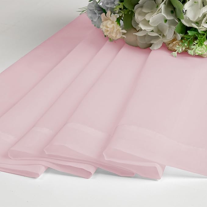 OVZME Blush Pink Sheer Curtains 78 Inches Long 2 Panels - Soft Light Filtering Window Sheer Panels for Living Room/Bedroom, Top Dual Rod Pocket, 1 Pair, Each 42Wx78L Inches