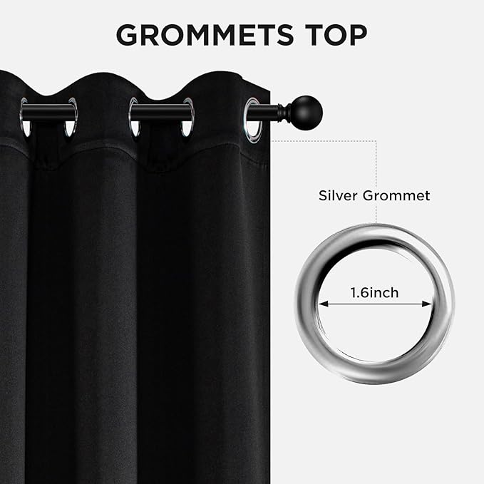 Joydeco Blackout Curtains 84 Inch Length 2 Panels Set, Thermal Insulated Long Drapes 2 Burg, Room Darkening Grommet Drapes for Living Room Bedroom Window
