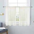 SpaceDresser Basic Rod Pocket Sheer Voile Window Curtain Panels Ivory 1 Pair 2 Panels 26 Width 30 Inch Long for Kitchen Bedroom Children Living Room Yard(Ivory,26 W x 30 L)