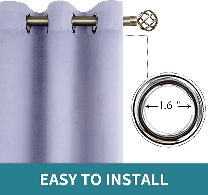 BGment Room Darkening Curtains 95 Inches Long - Grommet Thermal Insulated Drapes Window Treatment Curtains for Bedroom, 2 Panels, 52 x 95 Inch, Lavander