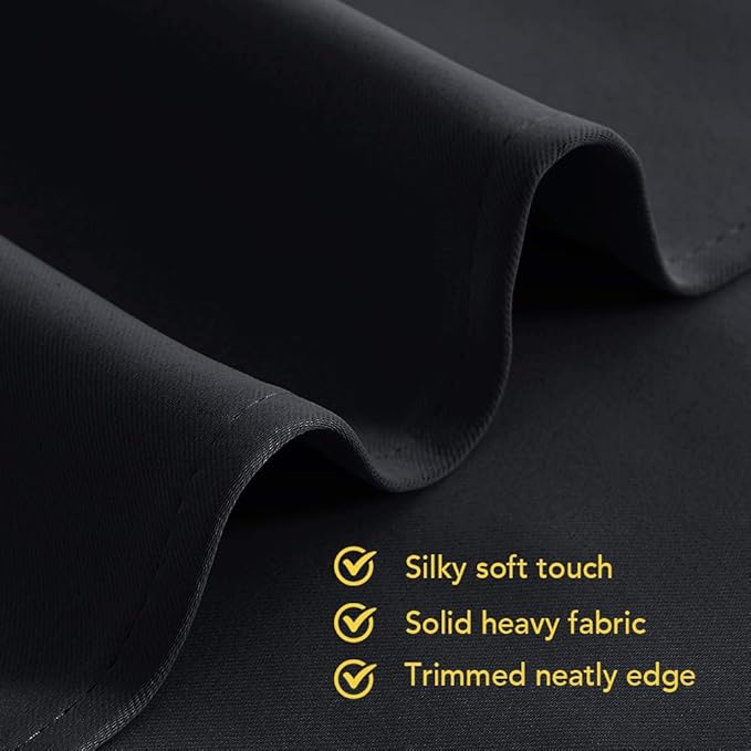 NICETOWN Blackout Curtains 45 Inches Long Kitchen Drapes, Black Solid Thermal Insulated Grommet Blackout Drapery Panels for Window (2 Panels, 42 Inch Wide by 45 Inch Long, Black)