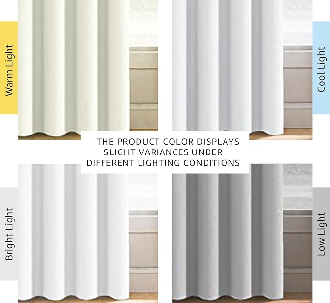 H.VERSAILTEX White Curtains for Living Room Pure White Curtain 96 inches Long Thermal Insulated Window Treatment Panel/Drape for Bedroom, White, One Panel, Grommet Top, 52" W x 90" L