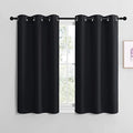 NICETOWN Blackout Curtain Panels for Bedroom, Black, 2 Panels, W29 x L36-inch, Thermal Insulated Grommet Top Blackout Draperies and Drapes for Basement