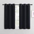 NICETOWN Bathroom Blackout Curtains and Drapes, Black Solid Thermal Insulated Grommet Blackout Drapery Panels for Window (2 Panels, 42 inches Wide by 40 inches Long, Black)