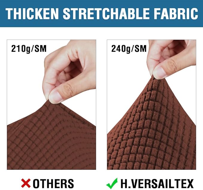 H.VERSAILTEX 4 Piece Stretch Sofa Covers for 3 Cushion Couch Covers Furniture Slipcovers for Living Room (1 Base Cover Plus 3 Seat Cushion Covers) Thicker Jacquard Fabric Cover (XL Sofa, Burnt Brick)
