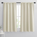 RYB HOME Curtains for Bedroom Living Room 63 inches Long, Thermal Insulated Privacy Rod Pocket Drapes for Nursery Office Home Theater, Width 34 by Length 63, Beige, 2 Panels