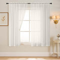 Ivory Sheer Curtains 63 Inch Length 2 Panels, Voile Sheer Curtain for Living Room, Breathable Light Filtering Modern Window Treatments, Soft Fabric Dual Rod Pocket Drapes, 2x42Wx63L Inches