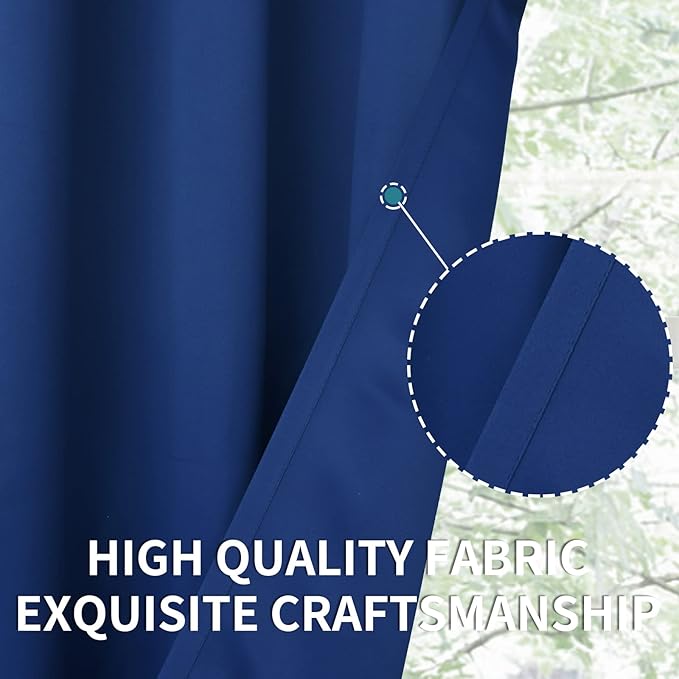 BGment Blackout Curtains for Bedroom - Grommet Thermal Insulated Room Darkening Curtains for Living Room, 52 x 45 Inch, 2 Panels, Royal Blue