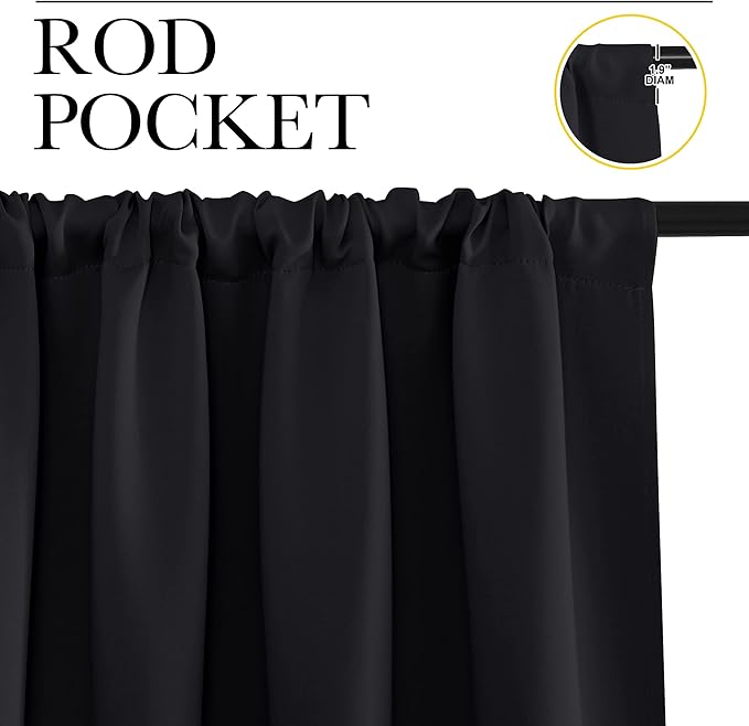 NICETOWN Black Out Curtain Panels for Kitchen - Energy Smart Decoration Thermal Insulating Blackout Drapes/Draperies for Small Window (2 Panels, 29 inches Wide by 40 inches Long)
