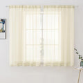 MIULEE 2 Panels Solid Color Light Cream Sheer Window Curtains Elegant Window Voile Panels/Drapes/Treatment for Bedroom Living Room (54 X 63 Inches Light Cream)