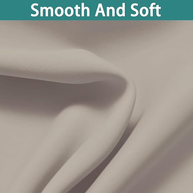Yakamok 100% Blackout Curtains 63 Inches Long, 2 Thick Layers Heat and Full Light Blocking Soft Thermal Insulated Drapes for Bedroom(52" Wide Each Panel, Natural, 2 Panels)