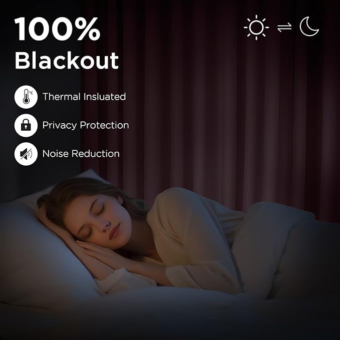 CUCRAF Light Pink Blackout Curtains 45 inch Length 2 Panels Set, Rod Pocket Room Darkening Drapes for Bedroom Living Room, Insulated Thermal Light Blocking Window Curtain (W52 x L45 Inch)