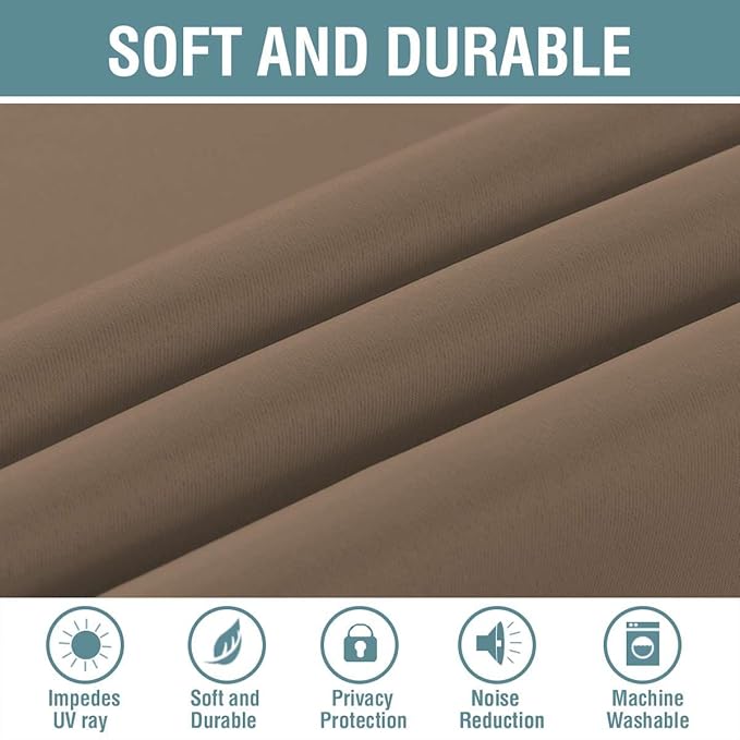 H.VERSAILTEX Blackout Patio Curtains 100 x 84 Inches for Sliding Door Extral Wide Blackout Curtain Panels Thermal Insulated Room Divider - Grommet Top, 7' Tall by 8.5' Wide - Macchiato