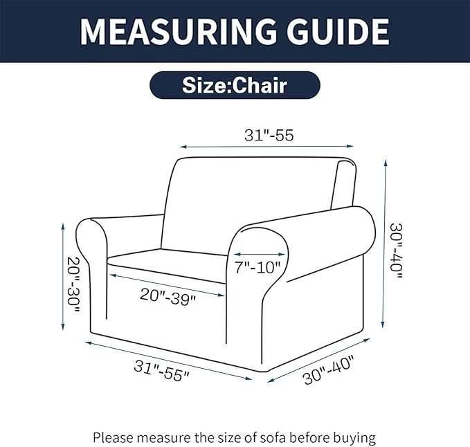 Cupuamon 2026 New Stretch Chair Sofa Slipcovers Couch Cover for 1 Seater Furniture Protector Sofa Covers with Elastic Bottom Jacquard Fabric Small Checks for Pets, Kids - Golden