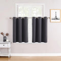 ChrisDowa Small Window Curtains for Kitchen and Bedroom - Grommet Short Thermal Insulated Room Darkening Curtains (2 Panels, Dark Grey, 52 x 36 Inch)