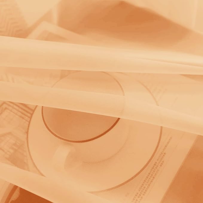 SpaceDresser Sheer Voile Window Treatment Rod Pocket Curtain Panels for Kitchen Bedroom Living Room Drapes Sunlight Filtering Privacy Semi Home Decor Assorted Colors Sizes (Beige, 52 W x 90 L)