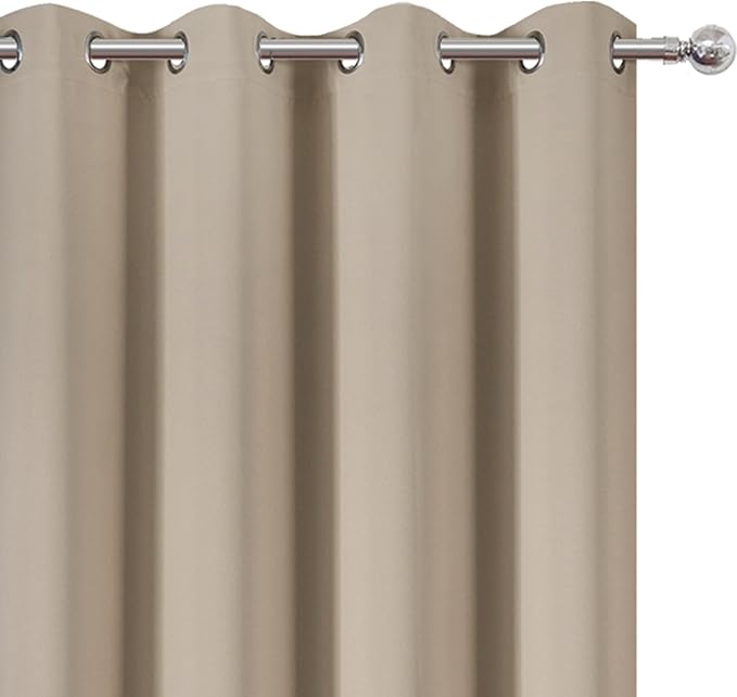 LEMOMO Blackout Curtains 52 x 84 inches Long Khaki Curtains Set of 2 Panels Thermal Insulated Room Darkening Curtains for Bedroom