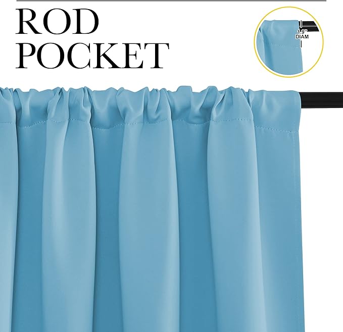 NICETOWN RV Blackout Curtains for Camper Windows, Teal Blue, 29" Wide by 40" Long, 2 PCs, Short Blackout Curtains & Drapes, Thermal Insulated Blackout Curtain Panels for Kids Room, Play Room