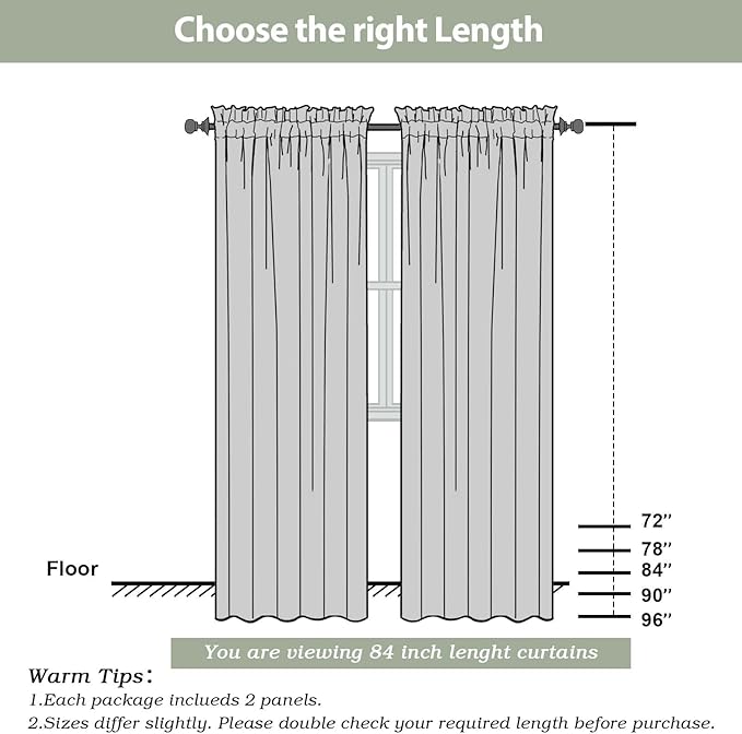 OWENIE Sheer Curtains 84 Inches Long 2 Panels Set, Gold Sheer Curtain for Living Room, Rod Pocket Voile Fimly Sheer Drapes for Bedroom, 2pcs, Each 42" W x 84" L