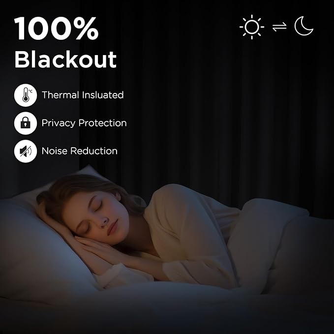 CUCRAF Dark Grey Blackout Curtains 90 inch Length 2 Panels Set, Rod Pocket Room Darkening Drapes for Bedroom Living Room, Insulated Thermal Light Blocking Window Curtain (W52 x L90 Inch)