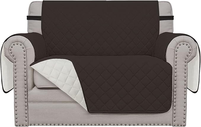 Easy-Going Oversized Chair Sofa Slipcover Reversible Sofa Cover Water Resistant Couch Cover Furniture Protector Cover with Elastic Straps for Pets Dog (Oversized Chair, Chocolate/Ivory)