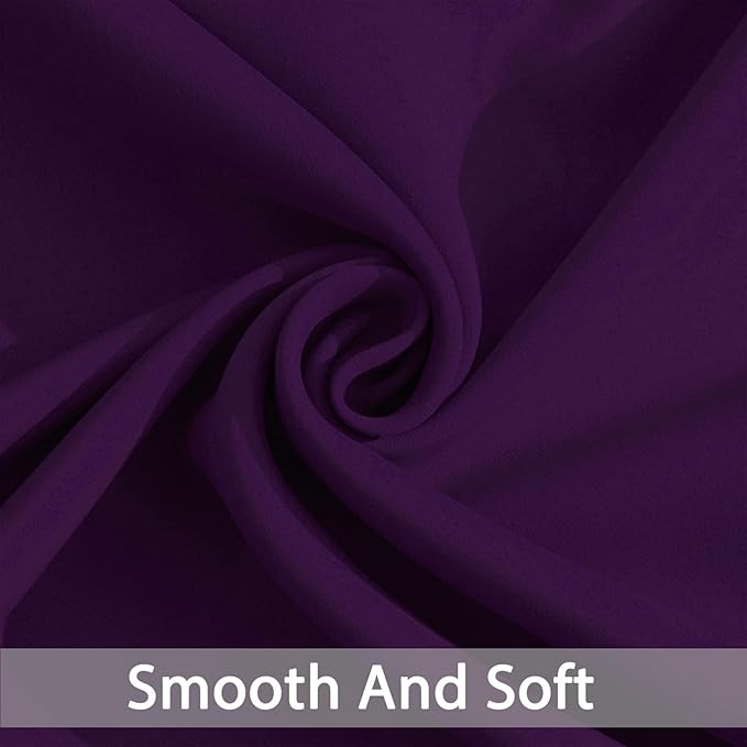 Yakamok Blackout Curtains Room Darkening Thermal Insulated Grommet Top Solid Window Curtains for Living Room, 42W x 63L,Purple,2 Panels