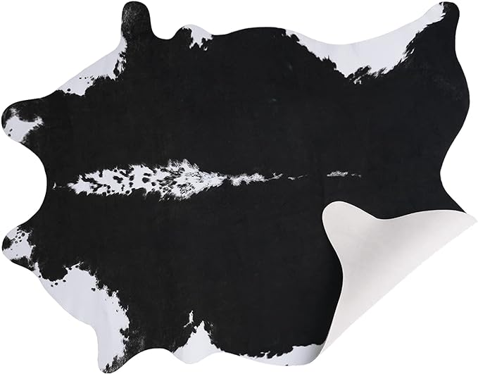 AROGAN Faux Cow Hide Rug, Premium Cow Print Rug Animal Area Rug for Western Boho Decor, Cowhide for Bedroom, Living Room, Cute Decor Black and White, 2.3 x 3.6 Feet