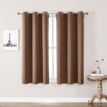 ChrisDowa Small Window Curtains 50 inches Long for Bedroom - Grommet Short Thermal Insulated Room Darkening Curtains for Kitchen (2 Panels, Cappuccino, 29 x 50 Inch)