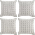 Fancy Homi 4 Packs Pure White Decorative Throw Pillow Covers 16x16 Inch for Living Room Couch Bed, Rustic Modern Farmhouse Boho Home Decor, Soft Plush Corduroy Cute Square Accent Cushion Case 40x40 cm