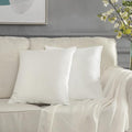 GIGIZAZA Ivory Velvet Decorative 18x18 Throw Pillow Covers for Sofa Bed 2 Pack Soft Cushion Cover
