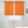 SpaceDresser Basic Rod Pocket Sheer Voile Window Curtain Panels Orange 1 Pair 2 Panels 52 Width 36 Inch Long for Kitchen Bedroom Children Living Room Yard（Orange, 52W x 36L）