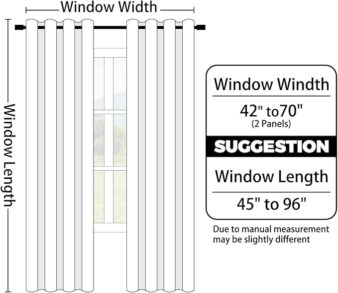 Yakamok Blue and Greyish White Ombre Curtains, Room Darkening Gradient Color Curtains for Bedroom, Light Blocking Thermal Insulated Window Drapes for Living Room(2 Panels, 52x84 Inch)