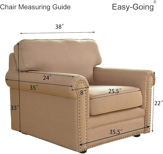 Easy-Going Chair Sofa Slipcover Reversible Sofa Cover Water Resistant Couch Cover Furniture Protector Cover with Elastic Straps for Pets Kids Children Dog Cat (Chair, Chocolate/Beige)