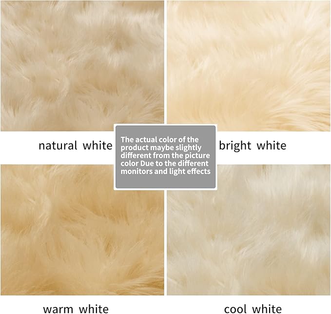 Ciicool Beige Fluffy Round Fur Area Rug for Circle Faux Fur Rugs for Kids Room, Cute Fuzzy Nursery Rug, Shaggy Circular Rugs Floor Carpets for Teens Girls Rooms Home Decor, 4 x 4 Feet
