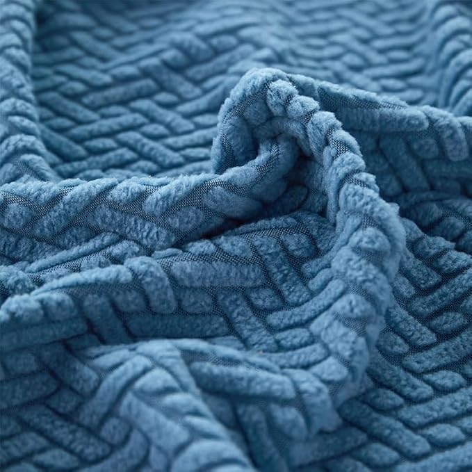 Sofa Covers Couch Covers for Sofa Pet Friendly Couch Cushion Covers Universal Sofa Covers Washable Stretch Slipcovers for Sectional Sofa (Texture Blue,Extra Large Single Seat Cover)