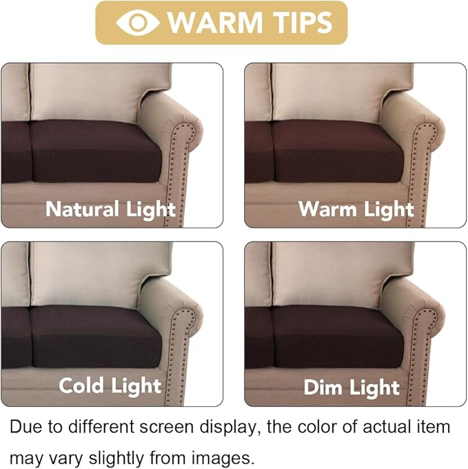 H.VERSAILTEX Super Stretch Stylish Cushions Covers/Furniture Cover Spandex Jacquard Small Checked Pattern Super Soft Slipcover Washable Individual