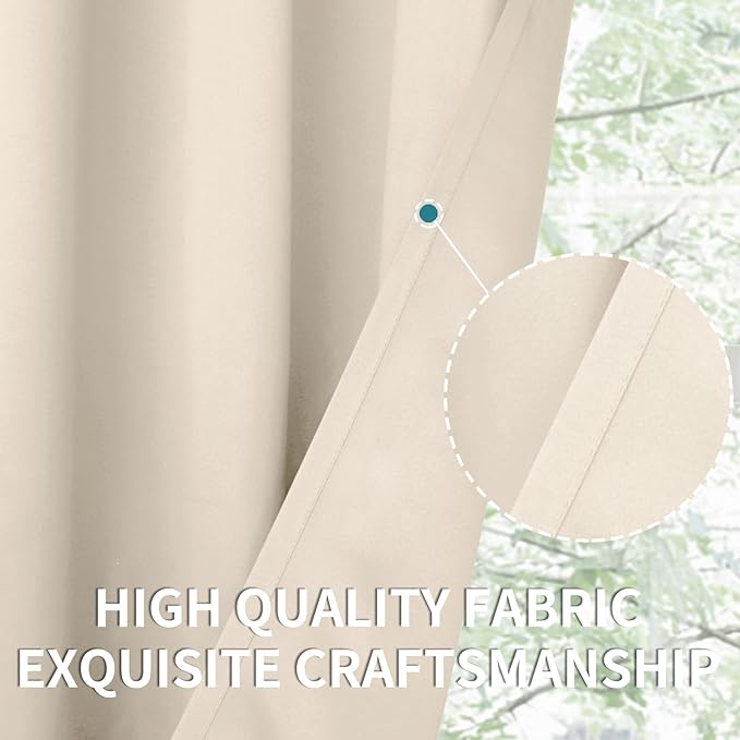 BGment Blackout Curtains - Grommet Thermal Insulated Room Darkening Bedroom and Living Room Curtains, Set of 2 Panels (46 x 84 Inch, Champagne)