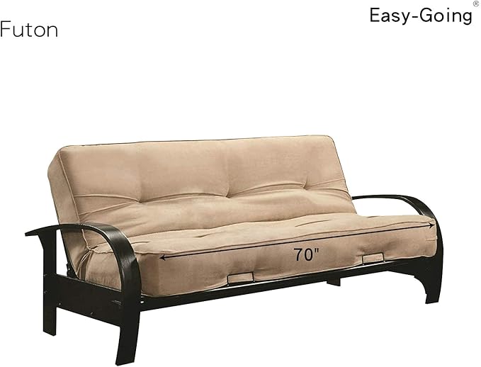 Easy-Going Futon Sofa Slipcover Reversible Sofa Cover Armless Couch Cover Water Resistant Pets, Kids, Children, Dog, Cat (Beige/Beige)